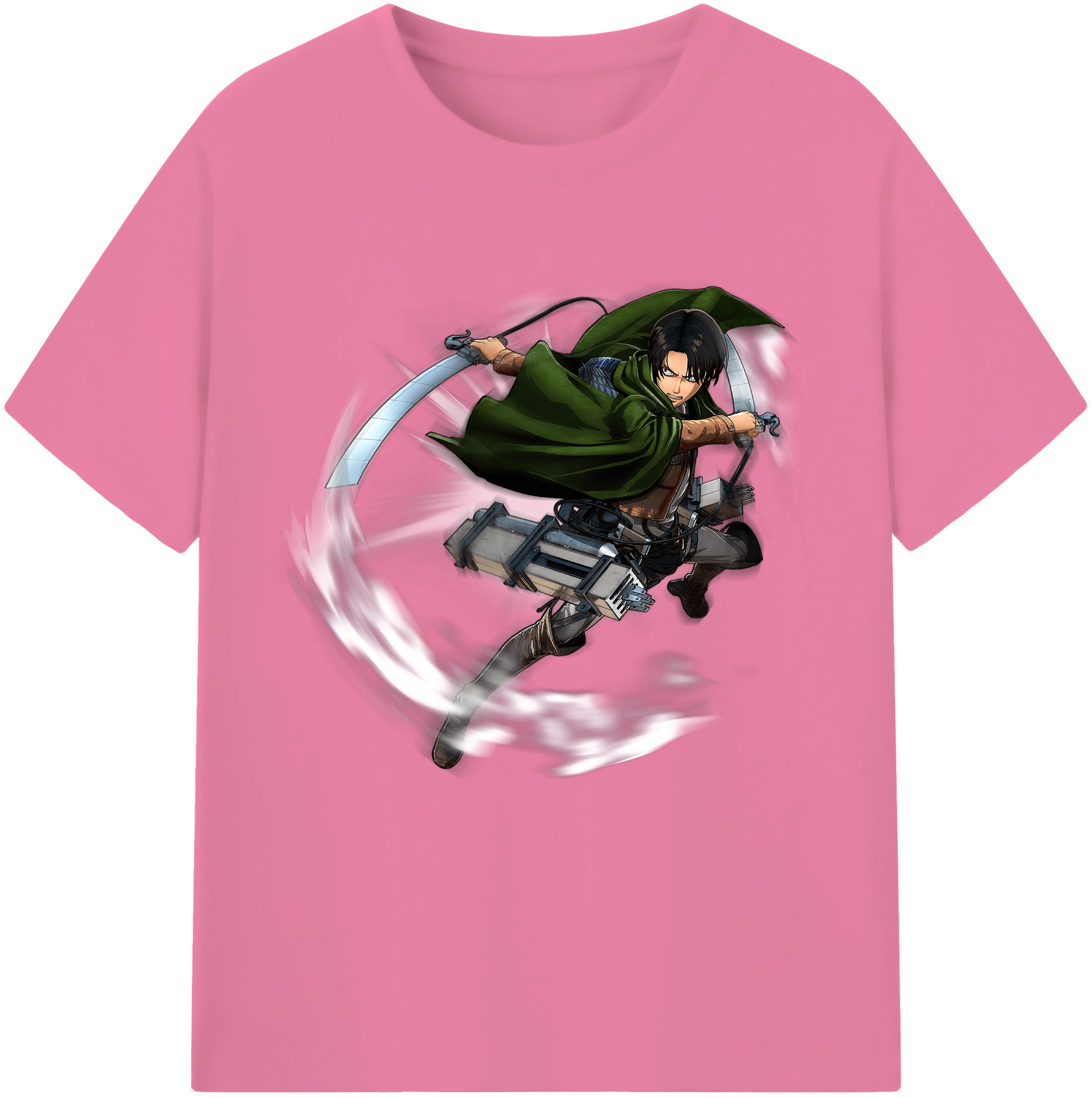 （画像用） 進撃の巨人 リヴァイ·アッカーマン Attack on Titan Levi Ackerman 綿100％半袖Tシャツ（フロントプリント）